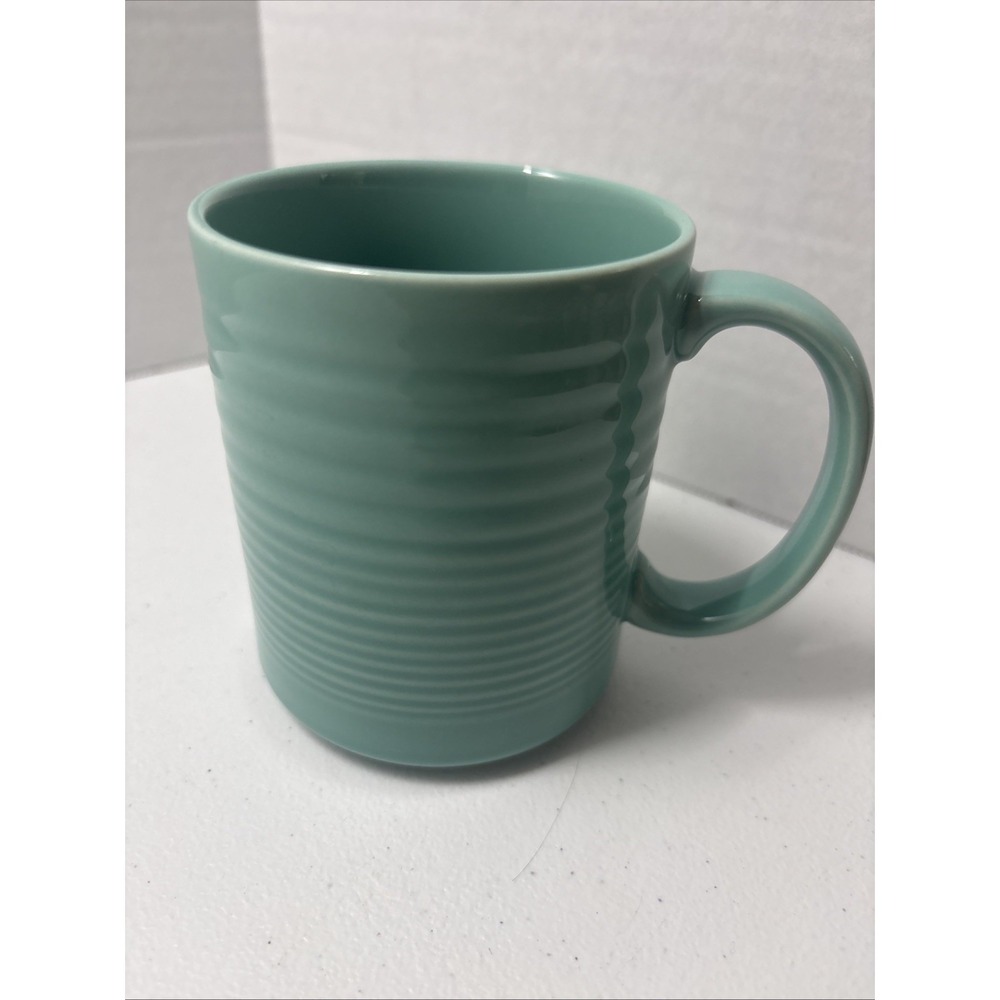 FURIO Stoneware Mug Japan Seafoam Sage Mint Green Ribbed Banded Coffee Tea Cup